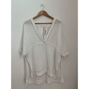 Abercrombie And Fitch Cover Up One Size 100% Cotton Off White Tassels Gauze Surf